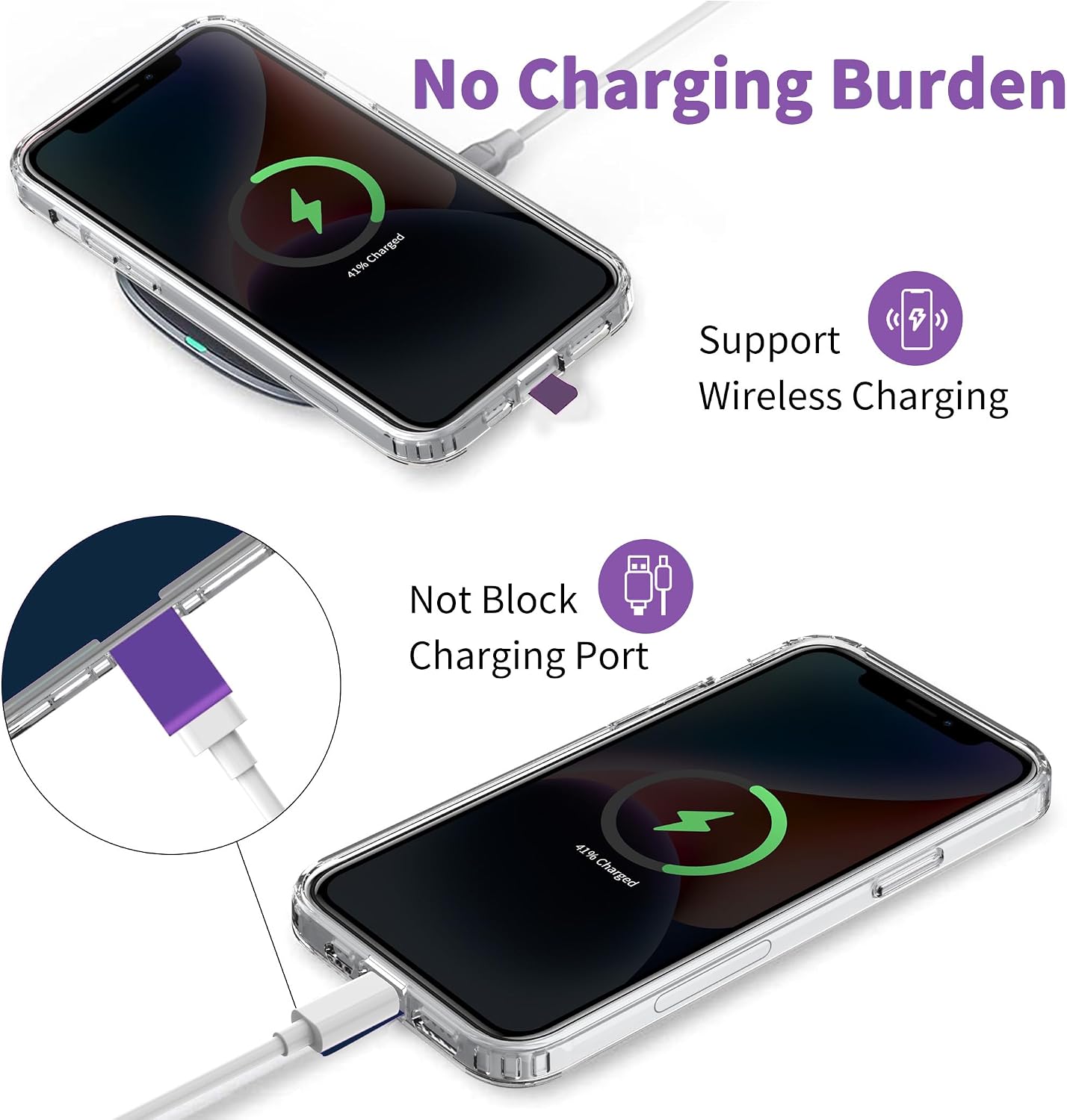 Purple 2 Pack Phone Lanyard Adjustable Holder 1 Pcs Neck Straps 1 Pcs Wrist Straps For Phone Cases - ONXW274 2635-7