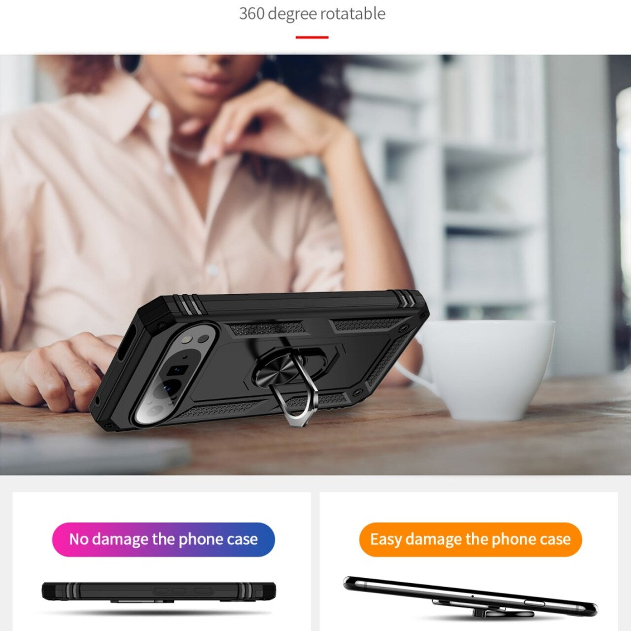 Case Belt Clip Holster Swivel Metal Ring Cover Kickstand Armor - ONV69 2108-8