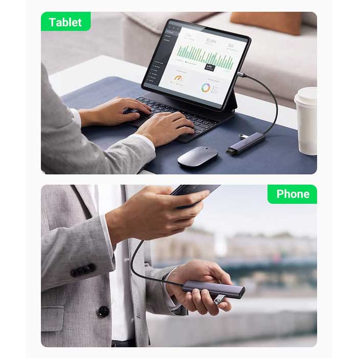 USB-C Adapter 4-in-1 Hub USB-A USB Splitter - ONZ85 2198-6