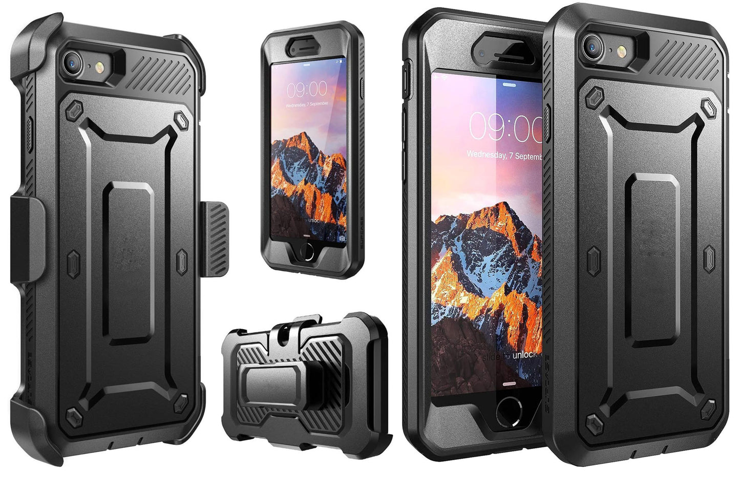 Case Belt Clip Swivel Holster Built-in Screen Protector Hybrid Slim Fit Cover 124-8