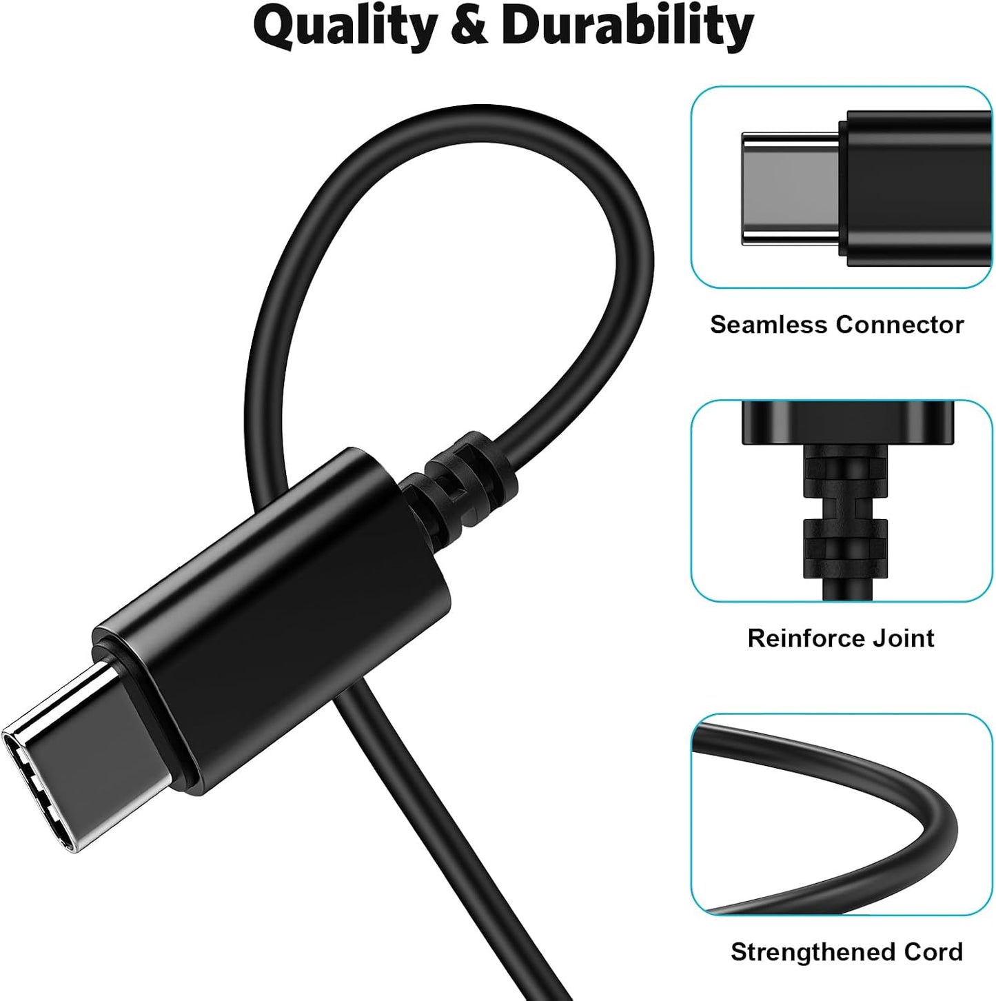 Wired TYPE-C Earphones USB-C Earbuds Magnetic Headphone w Mic Headset Earpieces - ONC96 2575-5