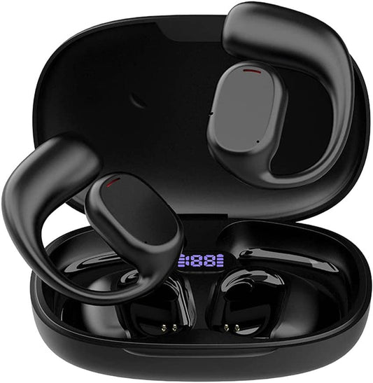 Wireless Ear-hook OWS Earphones Bluetooth Earbuds Over the Ear Headphones True Stereo Charging Case Hands-free Mic - ONZ95 1984-2