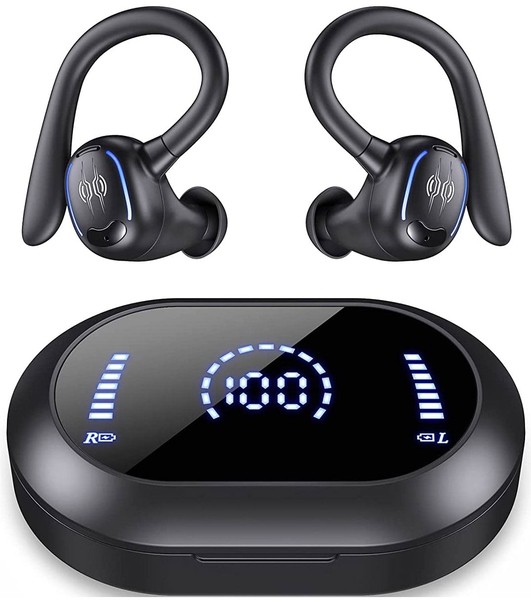 Wireless Ear-hook TWS Earphones Bluetooth Earbuds Over the Ear Headphones  True Stereo Charging Case Hands-free Mic - ONM57