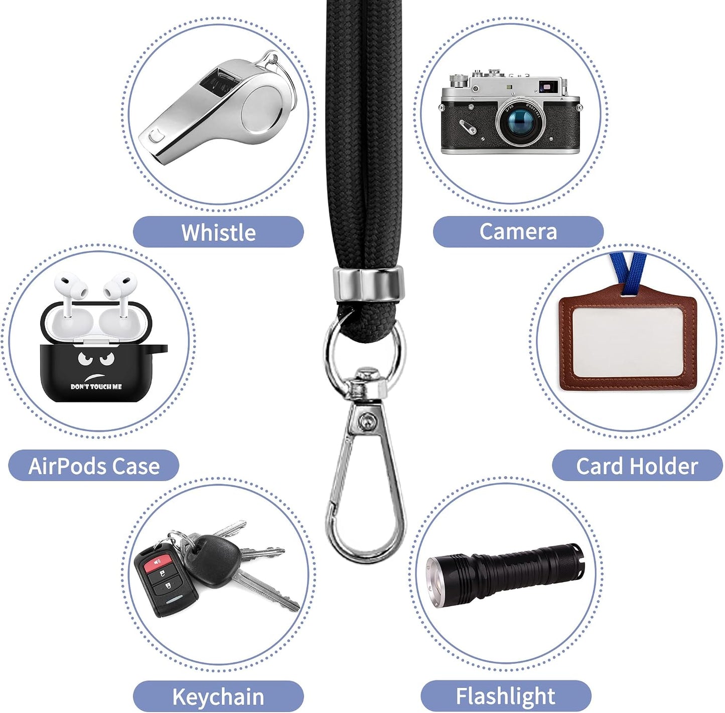 Black 2 Pack Phone Lanyard Holder Adjustable 1 Pcs Neck Straps 1 Pcs Wrist Straps For Phone Cases - ONXW273 2634-7