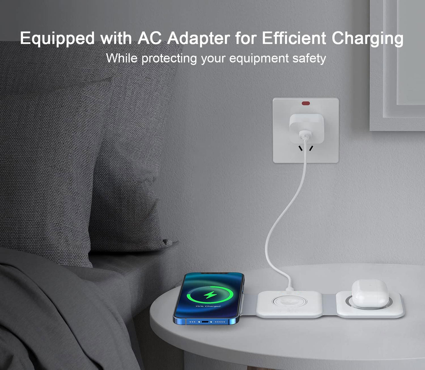 15W Magnetic Wireless Charger Fast Charge Foldable Charging Pad Slim Quick Charge USB-C - ONR05 2015-7