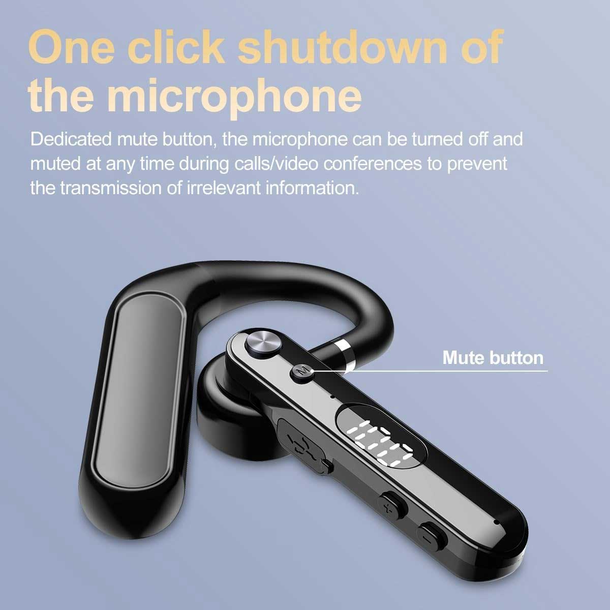 Wireless Earphone Ear-hook Headphone Boom Mic Open-Ear Handsfree Single - ONF01 2250-6