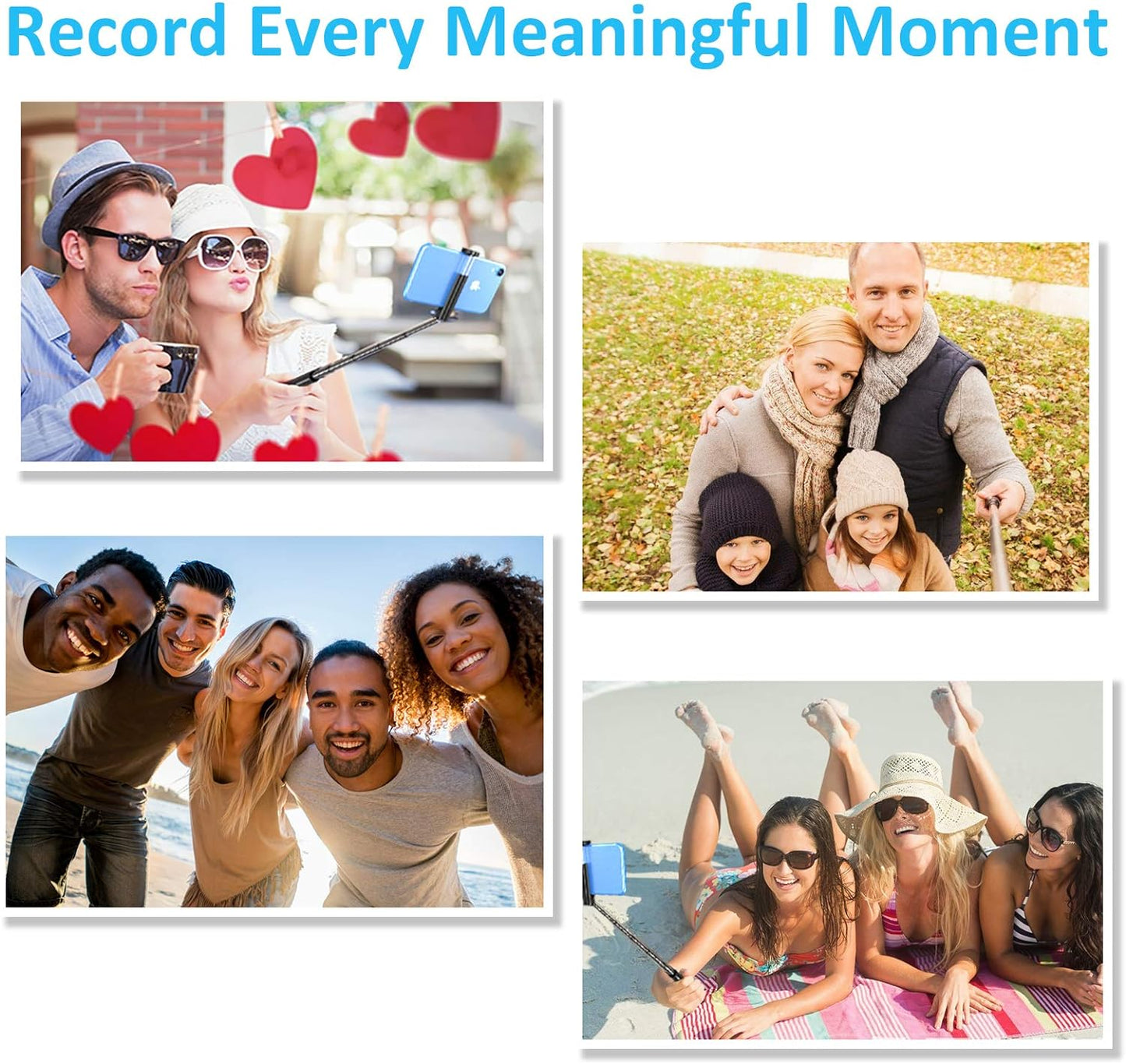 Selfie Stick Wireless Lightweight Aluminum Remote Shutter Self-Portrait Extendable - ONG36 2033-7