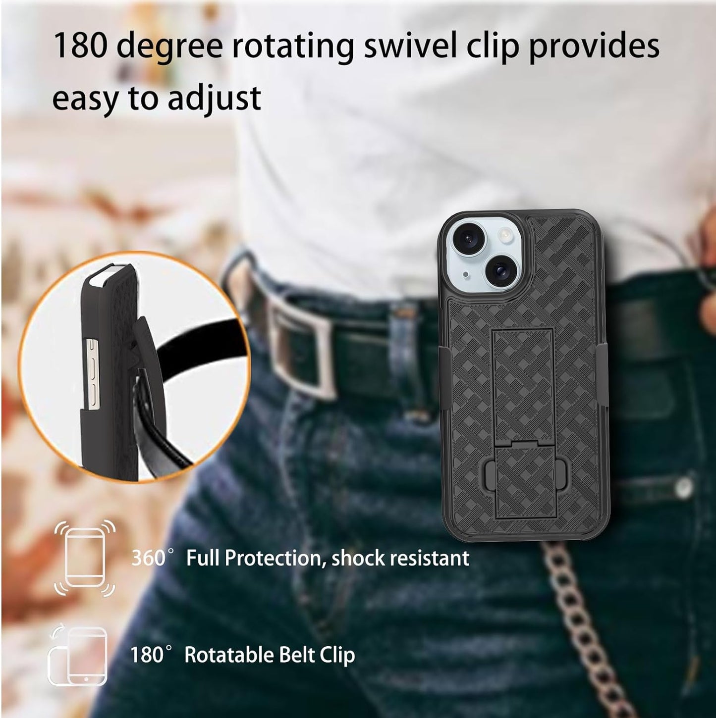 Case Belt Clip Holster Swivel Cover Kickstand Armor - ONZ97 2005-7