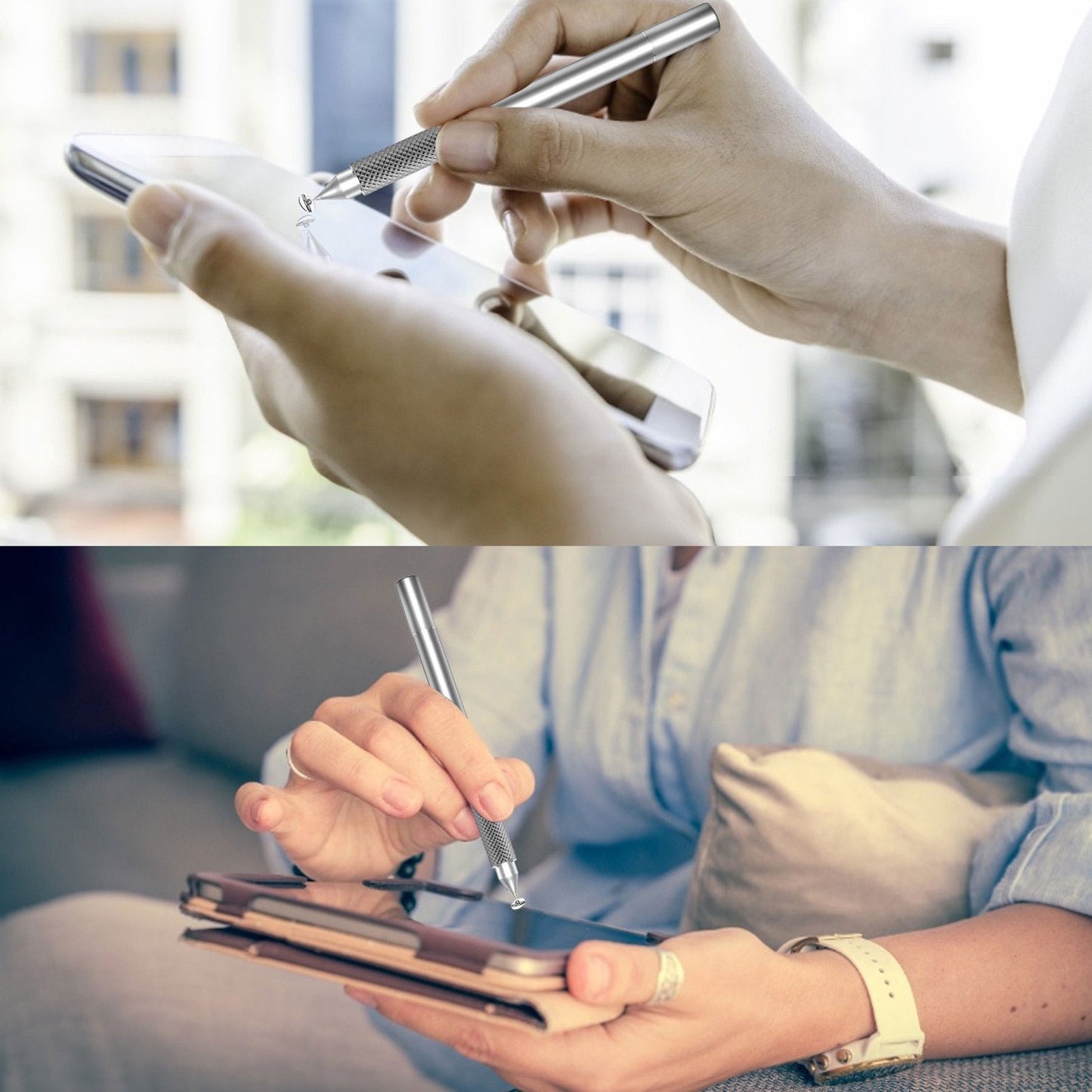 Stylus Touch Screen Pen Fiber Tip Aluminum Lightweight Black Color - ONP12 2195-5