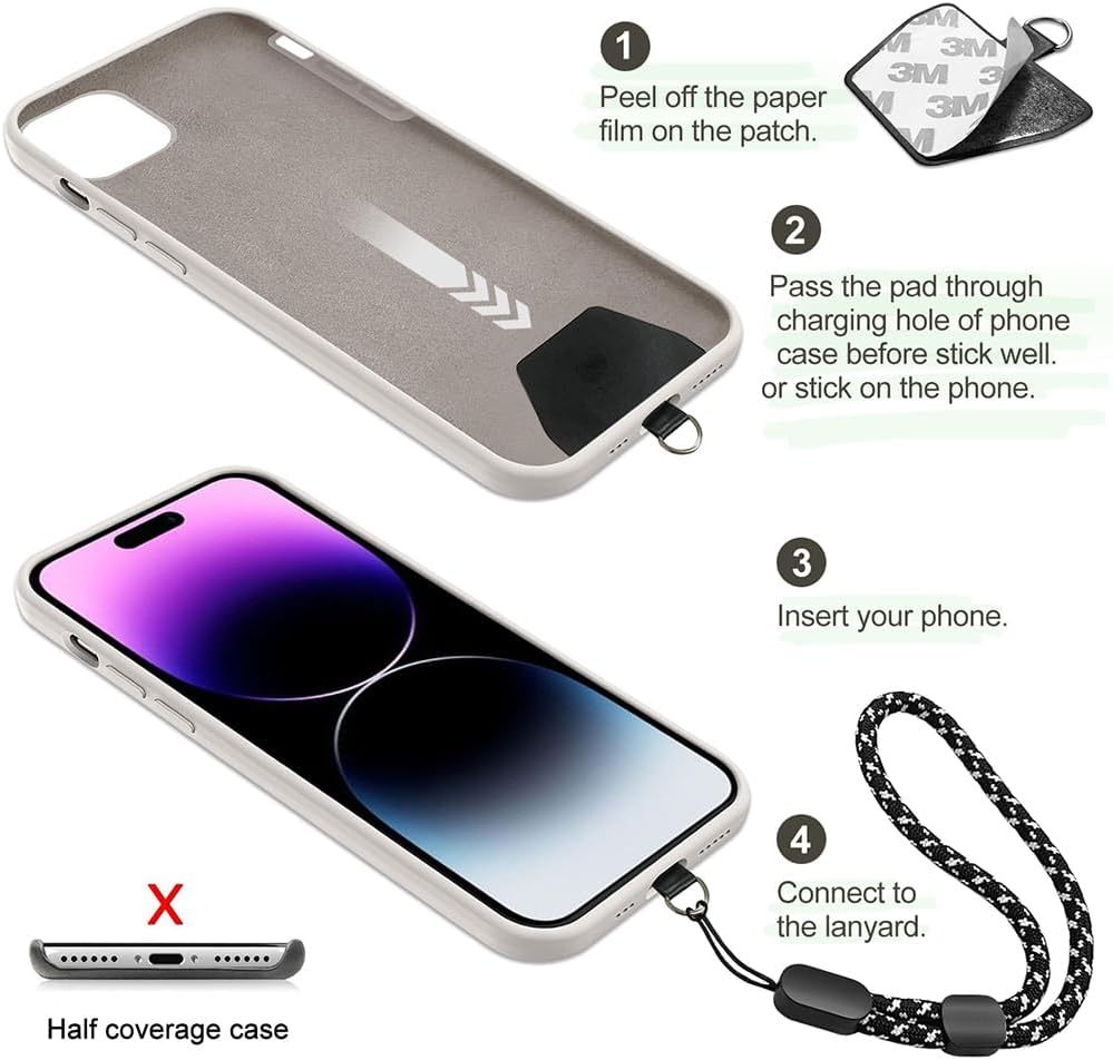 5 Pack Phone Lanyard Adjustable Wrist Straps For Phone Cases Strong Holder - ONXW266 2627-8