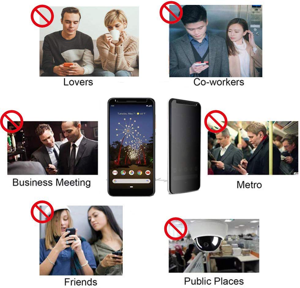 3 Pack Privacy Screen Protector Tempered Glass Full Cover Anti-Peep Anti-Spy 3D Edge - ON3M29 2002-6