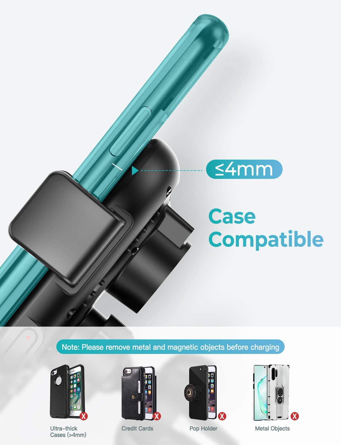 Car Wireless Charger Mount Dashboard Air Vent Holder Fast Charge Auto Sensor Dock - ONE57 1512-10