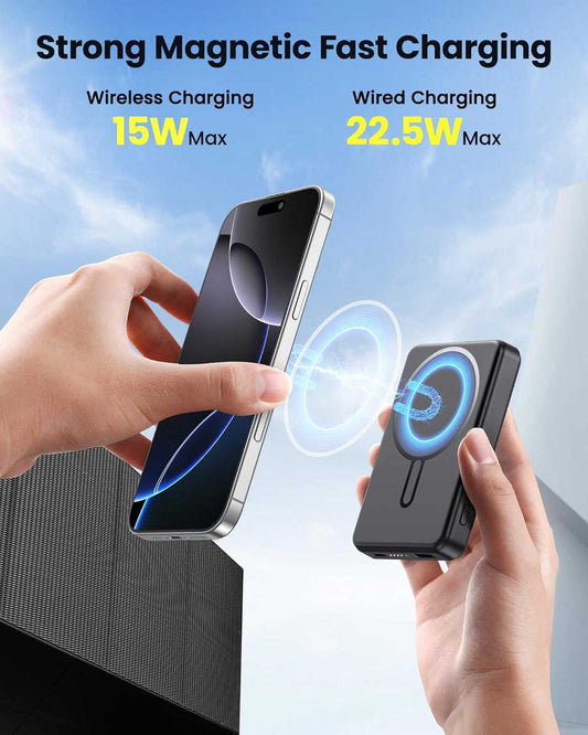 10000mAh 22.5W Power Bank Magnetic Wireless Charging Backup Battery Portable Charger Slim 2-Port USB - ONF77 2336-2