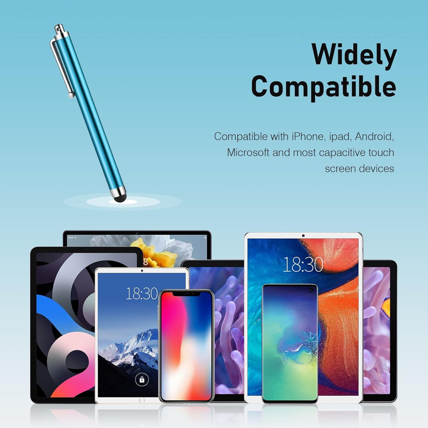 Colorful 10 Pack Stylus Touch Pen Compact Lightweight Rubber - ONXW270 2631-6