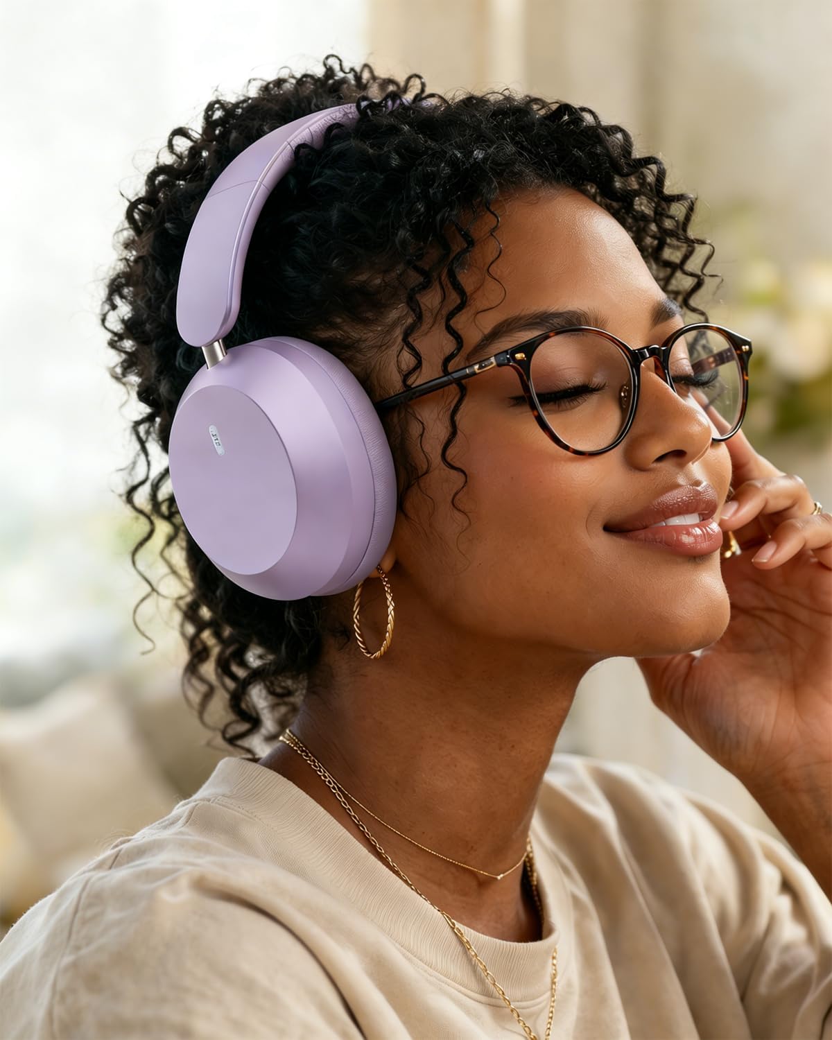 Purple Wireless Headphones Foldable Headset w Mic Earphones Earbuds - ONXW268 2629-8
