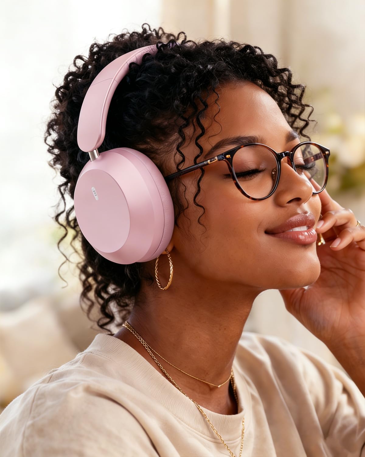 Pink Wireless Headphones Foldable Headset w Mic Earphones Earbuds - ONXW269 2630-8