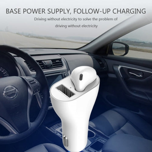 Wireless Earphone Docking Car Charger Mono Headset Headphone Single Earbud With Microphone