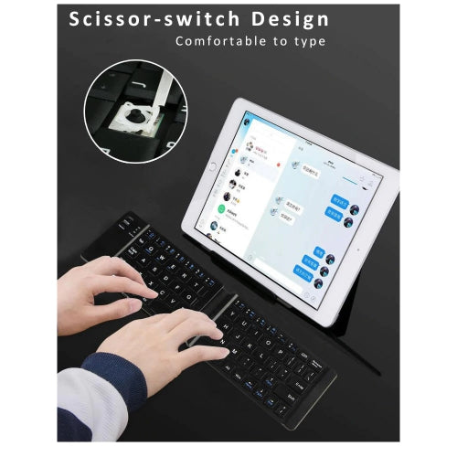 Wireless Keyboard Folding Rechargeable Portable Compact