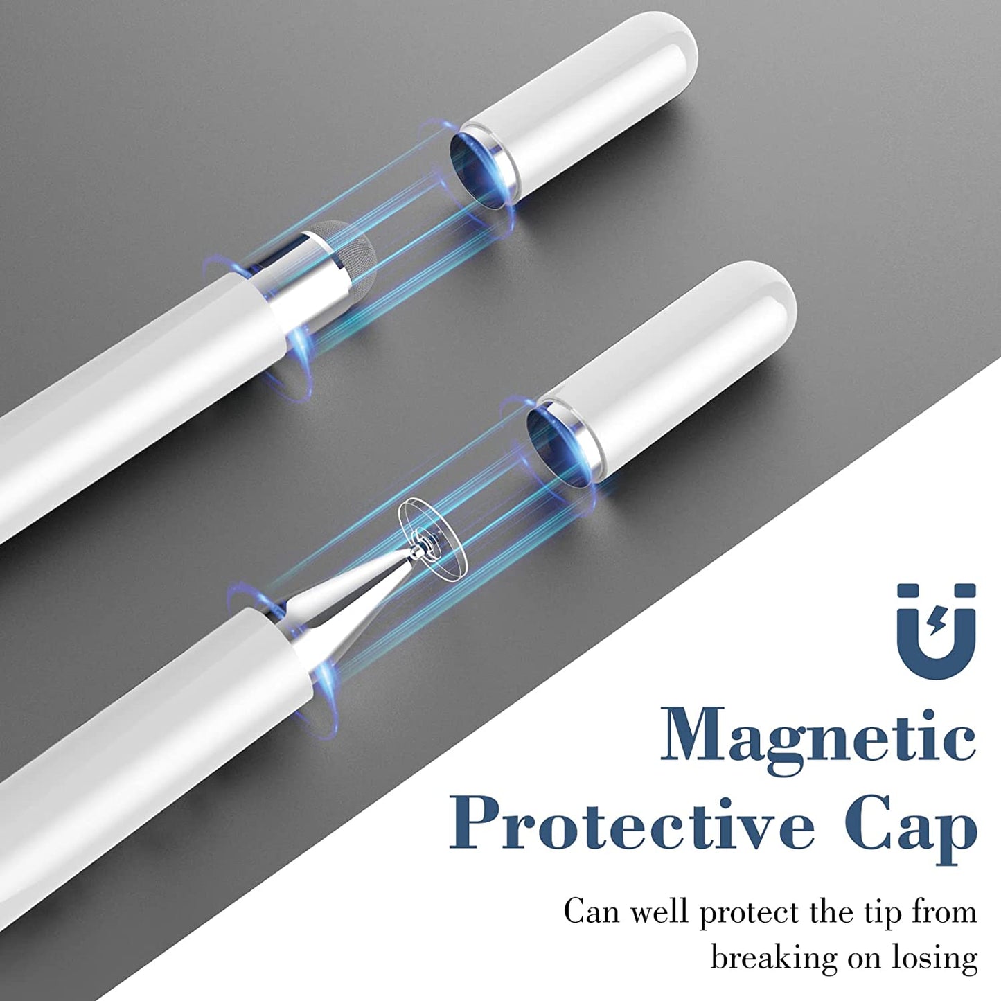 Stylus Touch Screen Pen Fiber Tip Aluminum Lightweight White - ONZ74