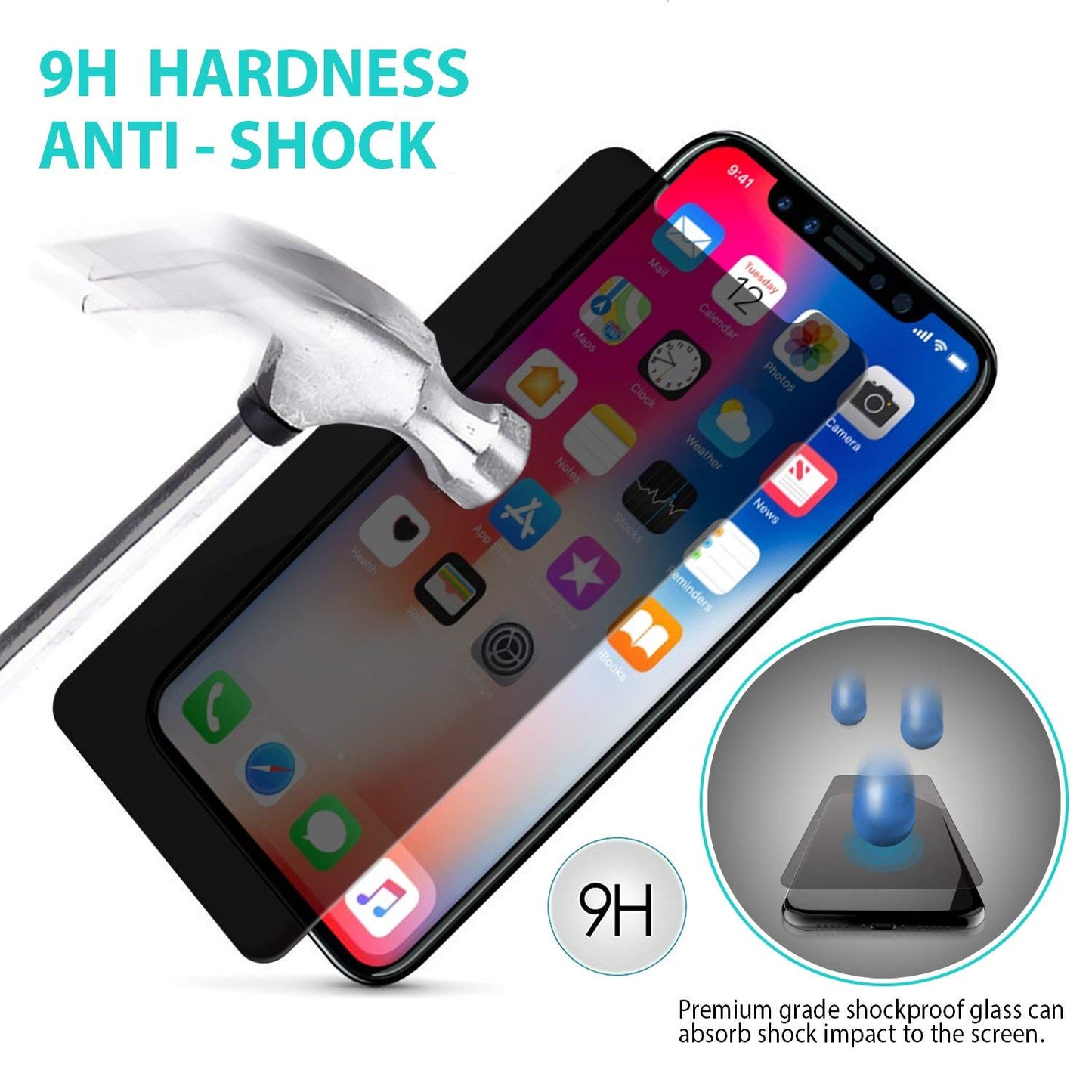 Privacy Screen Protector Tempered Glass Curved Anti-Spy Anti-Peep 3D Edge