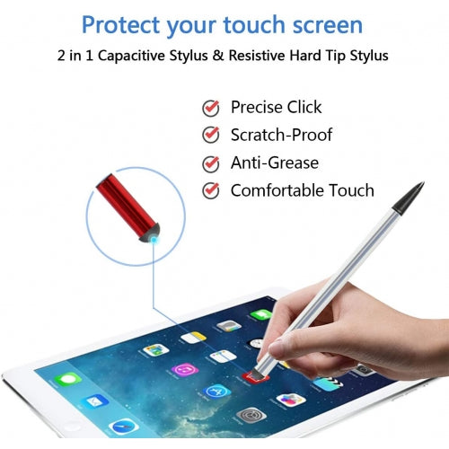 Red Stylus Capacitive and Resistive Pen Touch Compact Lightweight