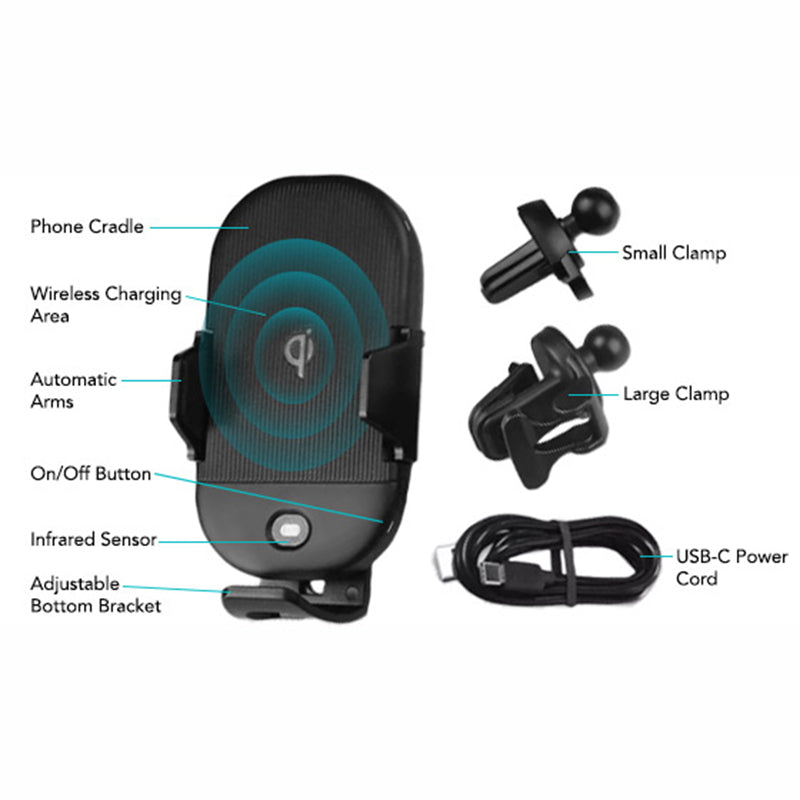 Car Wireless Charger Mount Air Vent Holder Fast Charge Cradle Dock - ONZ08 1619-5