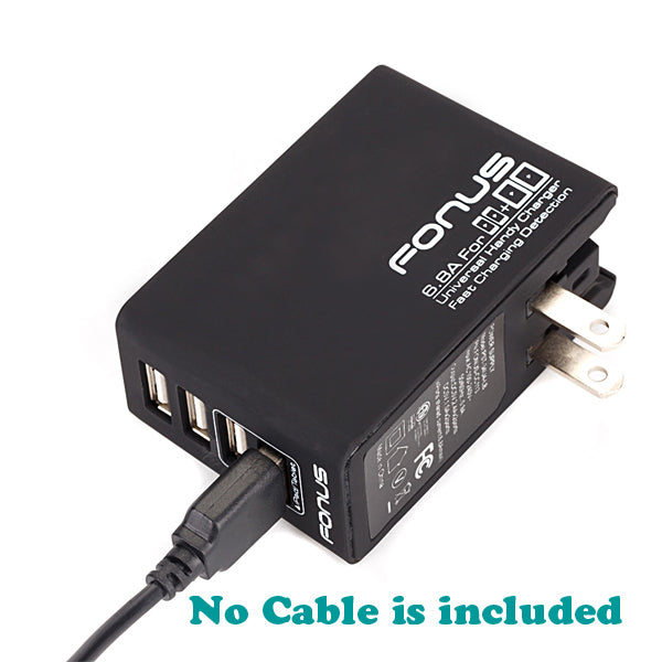 Home Charger 34W 4-Port USB 6.8A Wall AC Plug