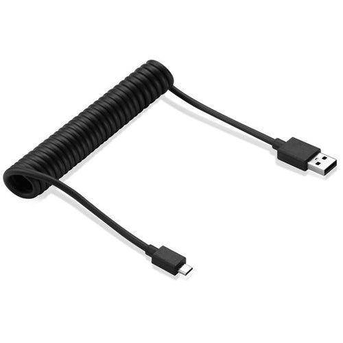 USB Cable Coiled MicroUSB Charger Cord Power