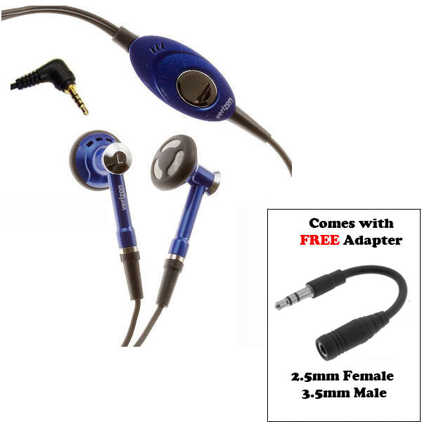 Headset 2.5mm to 3.5mm Adapter Earphones w Mic Headphones Earbuds