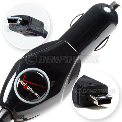 Car Charger Mini-USB DC Socket Power Adapter Coiled