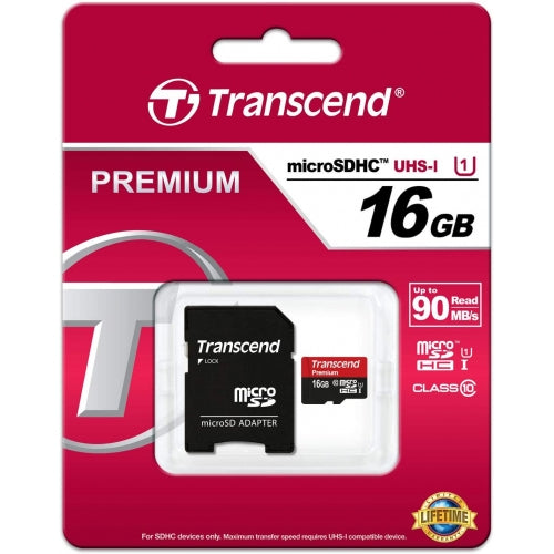 16GB Memory Card Transcend High Speed MicroSD Class 10 MicroSDHC