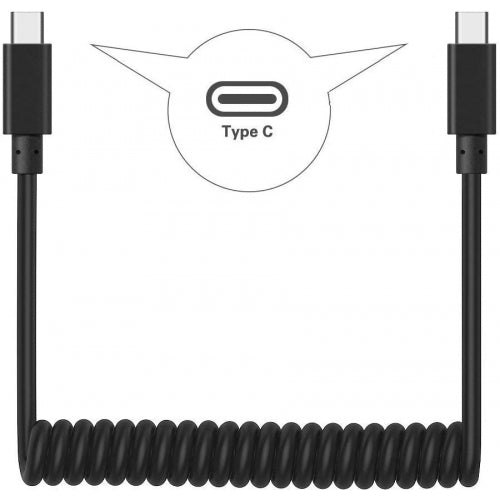 Coiled Cable USB-C to TYPE-C Fast Charger Cord Power