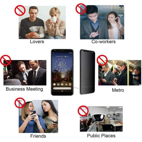 Privacy Screen Protector Tempered Glass Full Cover Anti-Peep Anti-Spy 3D Edge