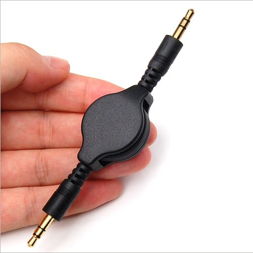 Aux Cable Retractable 3.5mm Adapter Car Stereo Aux-in Audio Cord