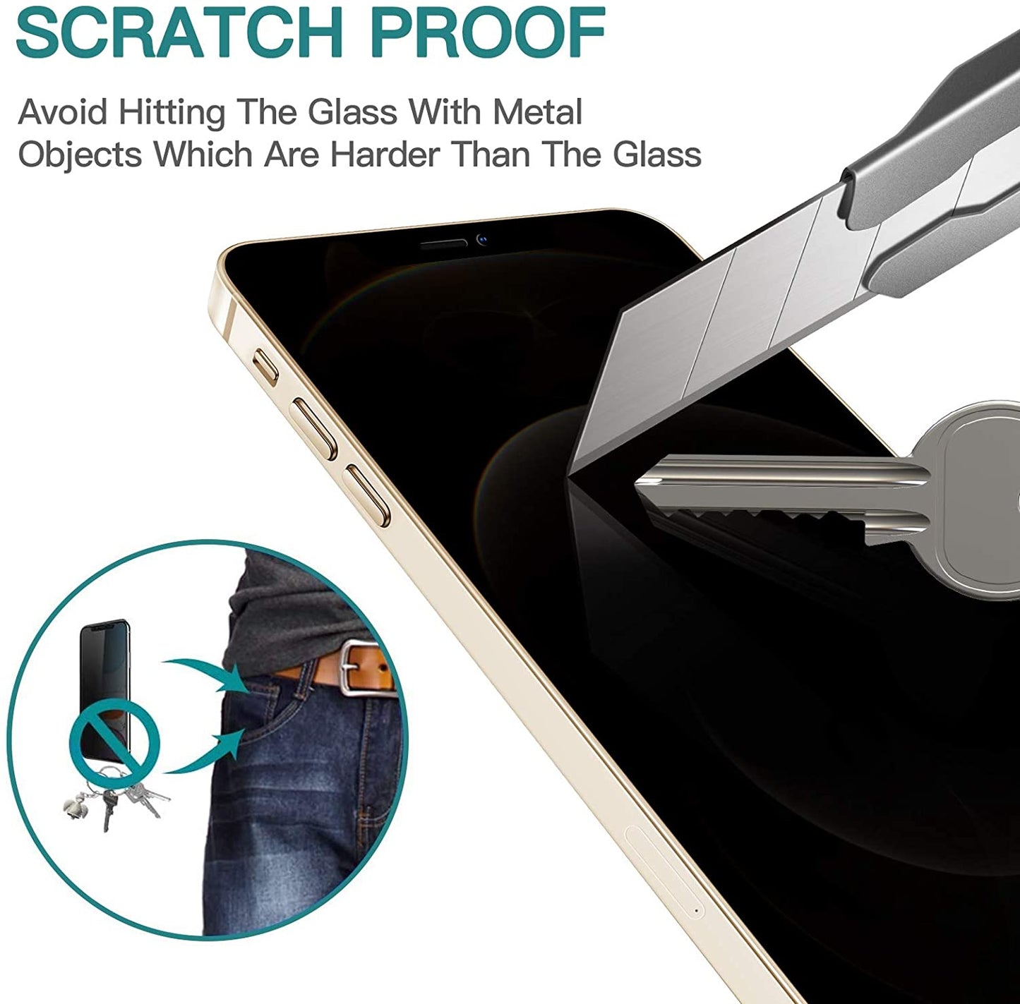 Belt Clip Case and 3 Pack Privacy Screen Protector Swivel Holster Tempered Glass Kickstand Cover Anti-Spy Anti-Peep - ONC26+3G56