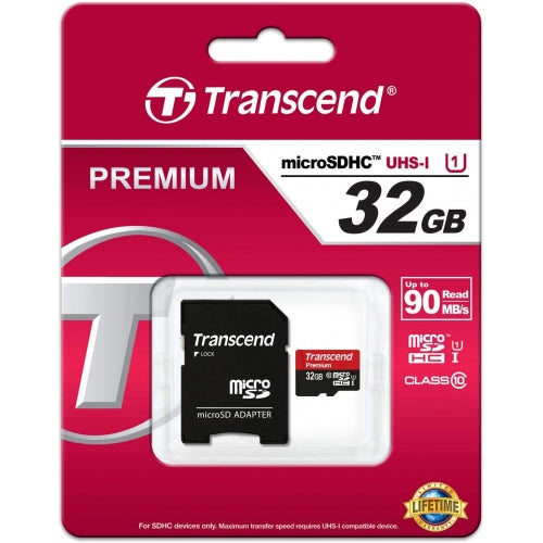 32GB Memory Card Transcend High Speed MicroSD Class 10 MicroSDHC