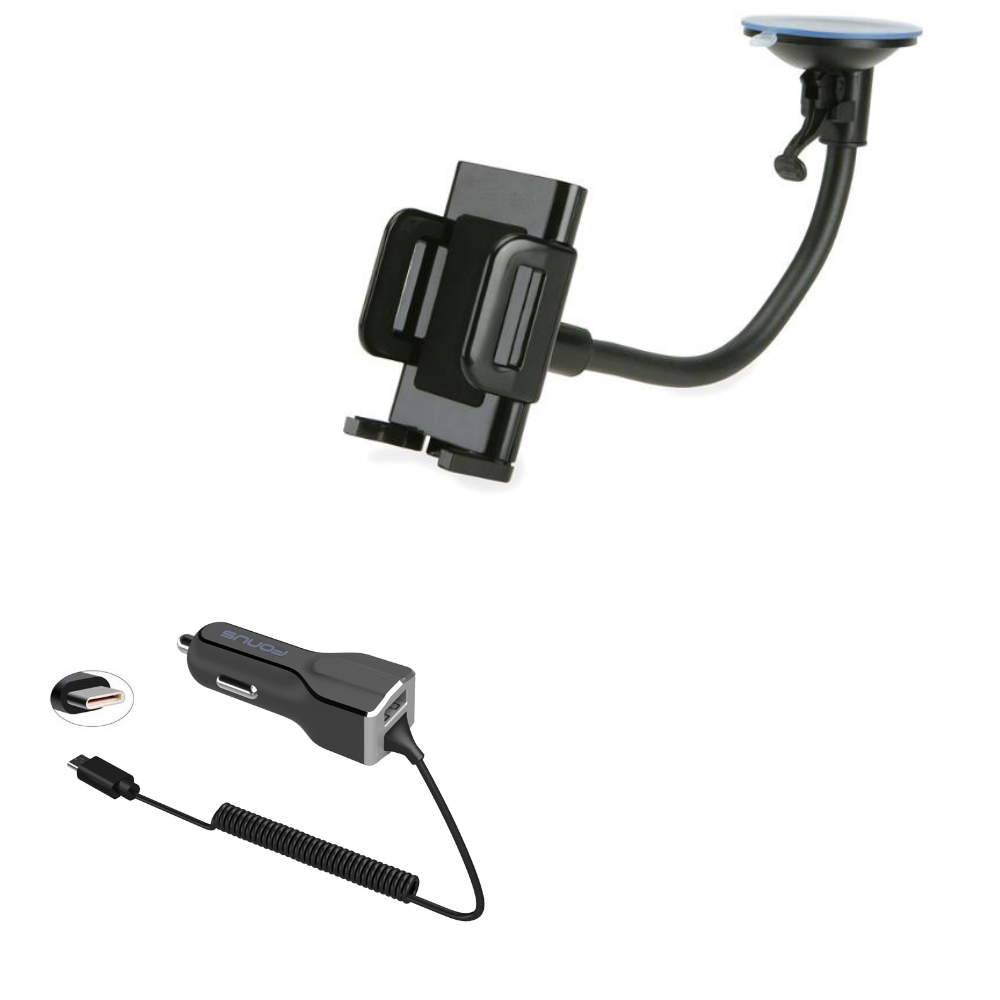 Car Holder with Pouch + 30W TYPE-C Car Charger Extra Fast Charge Port