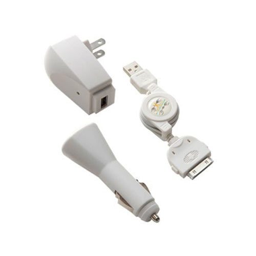 Car Home Charger USB Cable Retractable Power Adapter AC Plug