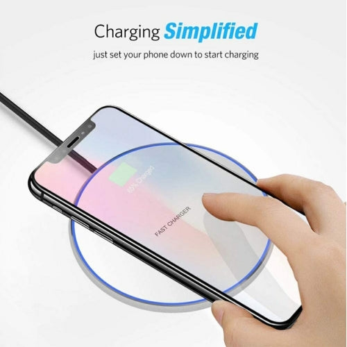 15W Wireless Charger Fast Charging Pad Slim Quick Charge White