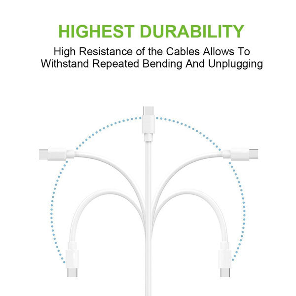 USB Cable 6ft Type-C to Type-C Charger Cord Power Wire