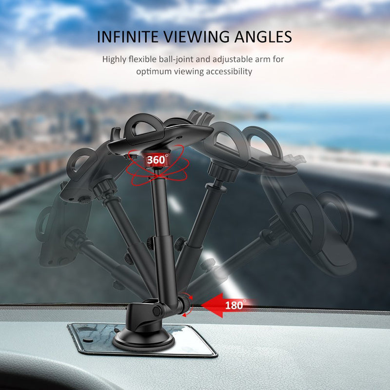 Car Mount Dash Windshield Holder Telescopic Cradle