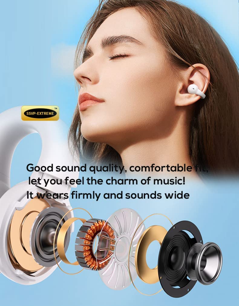 Wireless Ear-Clip TWS Earphones Bluetooth Earbuds True Stereo Charging Case Hands-free Mic Headset - ONZ33