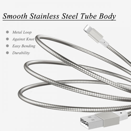 Metal USB Cable 3ft Charger Cord Power Wire MicroUSB