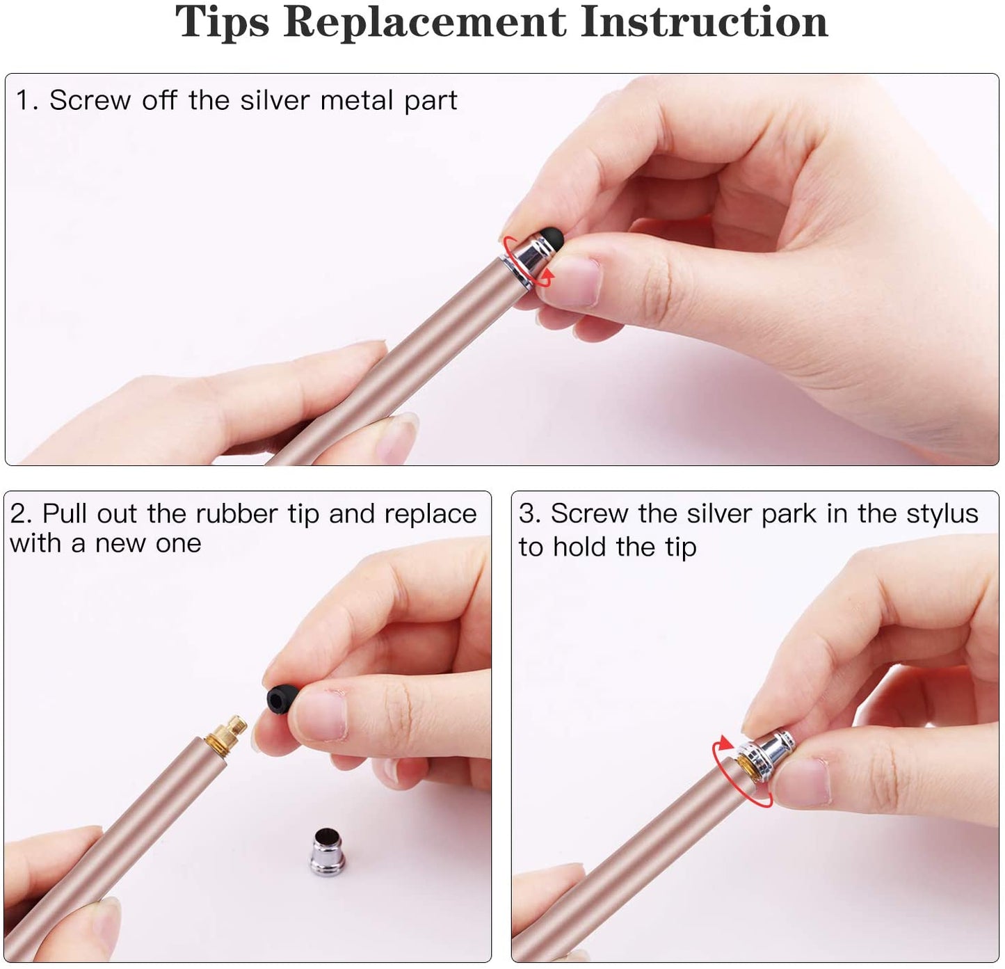 Pink Stylus Touch Screen Pen Fiber Tip Aluminum Lightweight - ONZ52