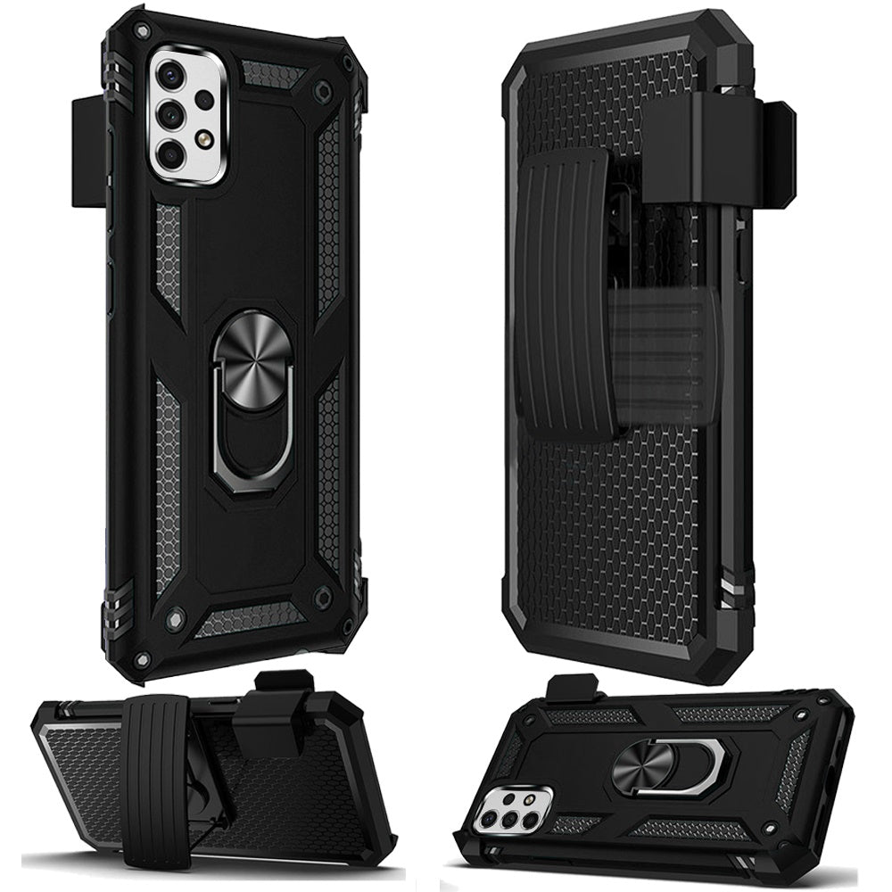 Case Belt Clip Holster Swivel Metal Ring Cover Kickstand Armor - ONZ64