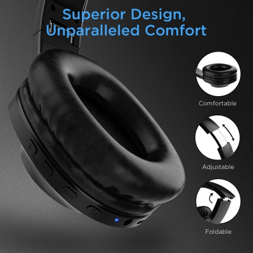 Wireless Headphones Foldable Headset w Mic Hands-free Earphones