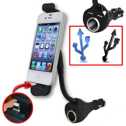 Car Mount Charger Holder DC Socket USB Port Cradle