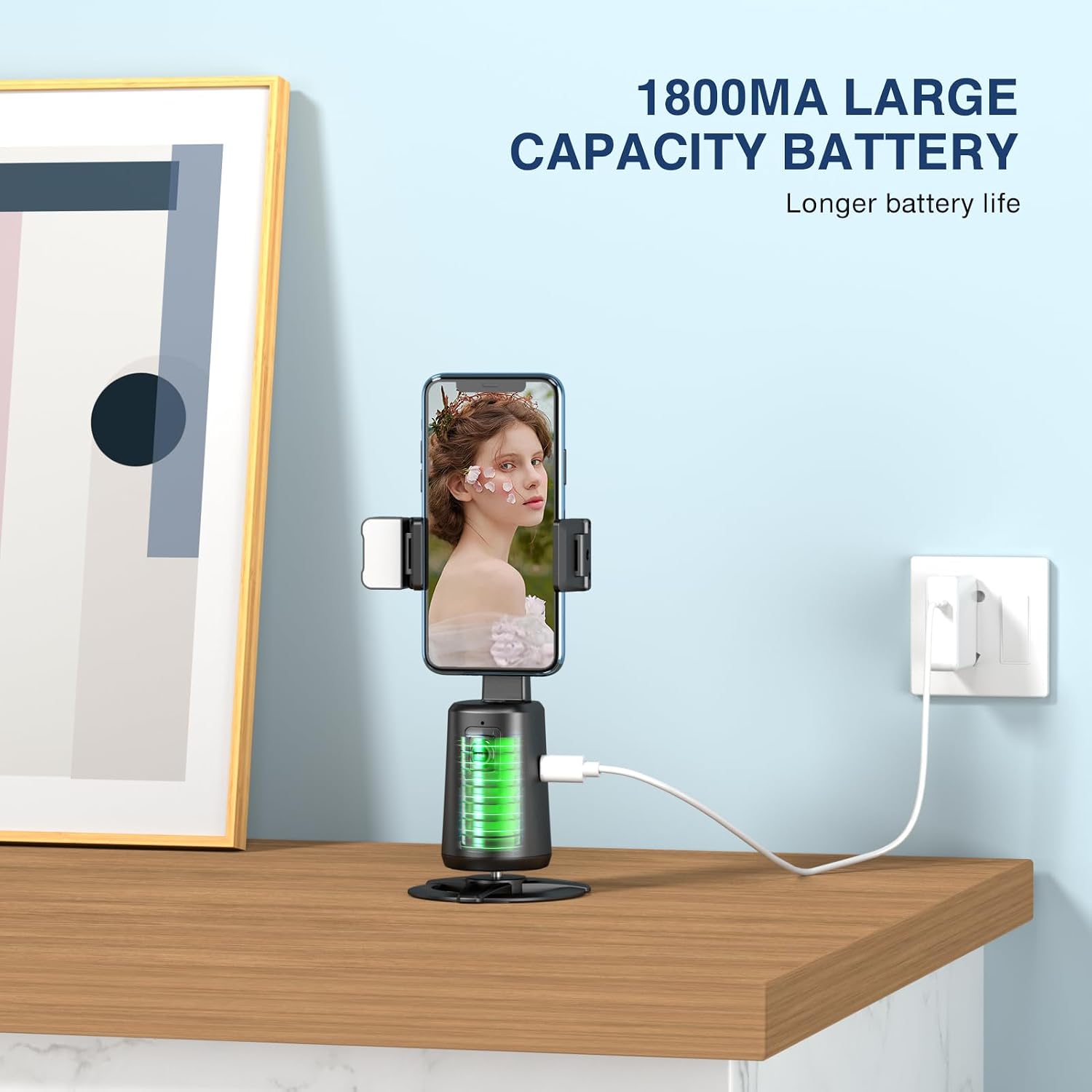 Auto Face Tracking Holder Tripod 360-degree Rotating Photo Stand Remote Shutter Gesture Control Smart Camera Shooting  - ONXW126 2474-8