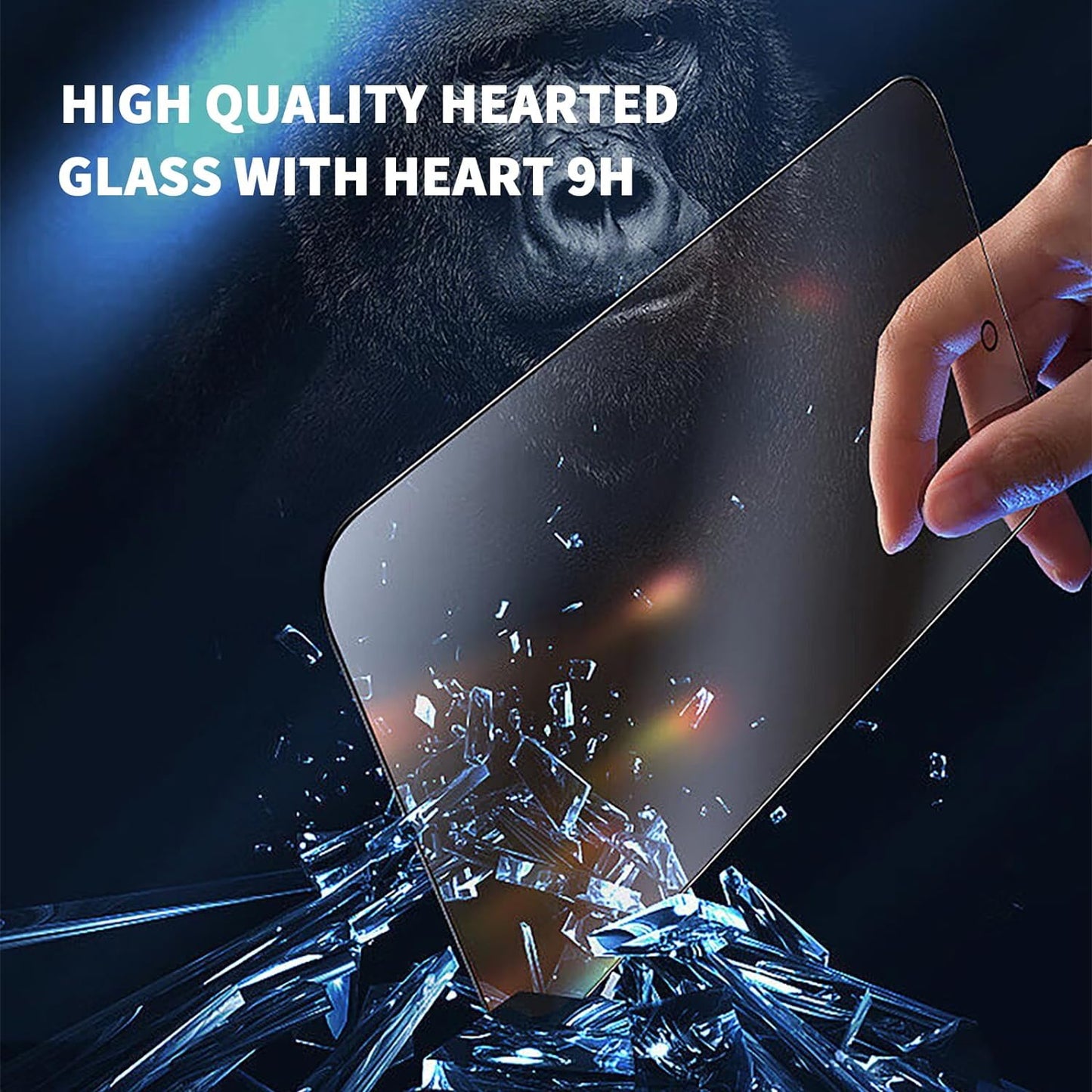 2 Pack Privacy Screen Protector Tempered Glass Curved Anti-Spy Anti-Peep 3D Edge  - ON2V40 2062-5
