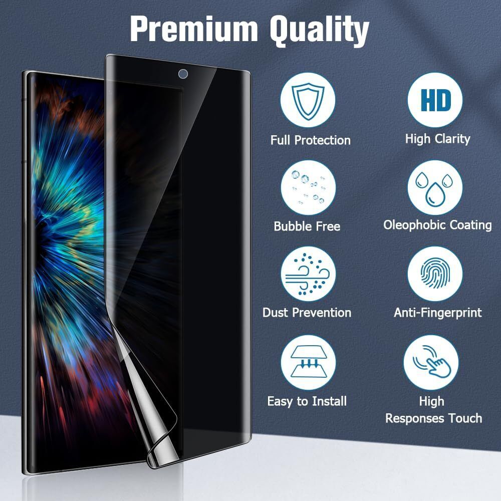 2 Pack Privacy Screen Protector TPU Film Fingerprint Works Anti-Spy Anti-Peep 3D Edge  - ON2SP13 2159-3